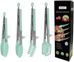 4 Pack Silicone Kitchen Cooking Tongs Set, Stainless Steel Nonstick Food Tong With BPA Free Silicone Tips For Serving Pasta Spaghetti Steak Pie Pizza Salad Vegetable Fruit Grilling BBQ Buffet 9" & 12" 14 4 Pack Silicone Kitchen Cooking Tongs Set, Stainless Steel Nonstick Food Tong With BPA Free Silicone Tips For Serving Pasta Spaghetti Steak Pie Pizza Salad Vegetable Fruit Grilling BBQ Buffet 9" & 12" -Peugeot Shop 41oQuC3sGWL. AC