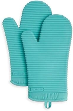 KitchenAid Ribbed Soft Silicone Oven Mitt Set, 7"x13", Milkshake 2 Count -Peugeot Shop 41oRUBj0ygL. AC