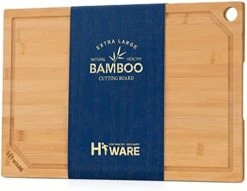 Iware Extra Large Bamboo Cutting Board For Kitchen, Heavy Duty Wood Cutting Boards With Juice Groove, 100% Organic Bamboo, Pre Oiled, 18" X 12" -Peugeot Shop 41oUzw2db3L. AC