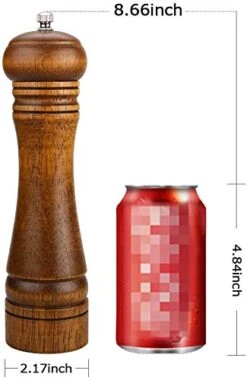 Efillable Wooden Pepper Mill - Big Solid Oaken Wood Gourmet Professional Mills Shaker With Strong Non-corrosive Adjustable Ceramic Grinder Mechanism - Fine To Coarse - 8 In 7 Efillable Wooden Pepper Mill - Big Solid Oaken Wood Gourmet Professional Mills Shaker With Strong Non-corrosive Adjustable Ceramic Grinder Mechanism - Fine To Coarse - 8 In -Peugeot Shop 41okLDkzEmL