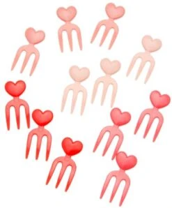 Food Picks For Bento Boxes, Pink And Red Hearts