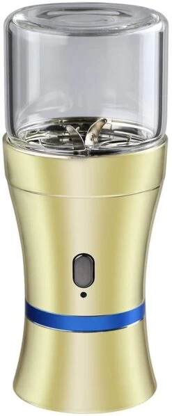 Electric Herb Grinder, COMPACT For Flower Buds, USB-Rechargeable, 2pcs 1.7oz Glass Herb Chamber - Ideal For Everyday Carry