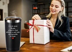 Momocici Boss Gifts 20 OZ Tumbler.A Truly Great Boss Is Hard To Find.Leaving Moving Appreciation Retirement Birthday Christmas Gifts For Women Men Manager Director Boss,Boss Lady Mug(Black) -Peugeot Shop 41ozYqb6AML
