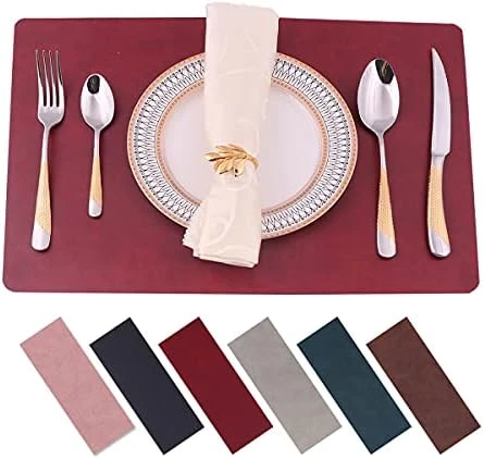 Placemats,Placemats For Dining Table Set Of 6,11.8" X 17"Eco-Friendly Faux Leather Place Mats,Washable Table Mats,Heat-Resistant For Dining Table Decor (Grey, 6) 8 Placemats,Placemats For Dining Table Set Of 6,11.8" X 17"Eco-Friendly Faux Leather Place Mats,Washable Table Mats,Heat-Resistant For Dining Table Decor (Grey, 6) - Image 8