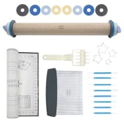 Adjustable Wood Rolling Pin Set – Rolling Pin With Thickness Rings – Cookie Rolling Pin - Pastry Cutter- Pasta Pizza Dough Fondant Roller – Best Rolling Pin - Baking Supplies - Dough Cutter