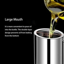 Olive Oil Dispenser Bottle Stainless Steel, 500ml/17oz Drip-Free Pouring Oil Pot Storage Container For Salad And Kitchen Cooking -Peugeot Shop 41p5lytfJTL