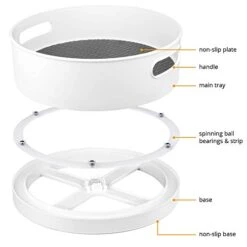 2 Pack Pantry Lazy Susan Organizer - 9" & 12" Lazy Susan Turntable For Cabinet, Save Space, Non-Skid Lazy Susan Turntable, Plastic Lazy Susan For Kitchen, Cabinet, Pantry, Office, Bathroom -Peugeot Shop 41p6lhO8XDL