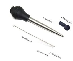 I Kito 4-in-1 Stainless Steel Turkey Baster Set With Meat Marinade Injector Silicone Infuser & Cleaning Brush -Peugeot Shop 41pBJt8Xh9L