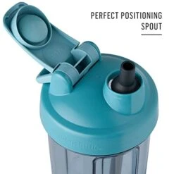 2-in-1 Shaker Bottle And Straw Cleaning Brush, 1 Pack & Reusable Silicone Straws For BlenderBottle Shaker Bottles, Black And Blue (2 Pack) -Peugeot Shop 41pC9rBfAeL