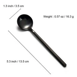 Set Of 8 Mini Espresso Spoons 5.3-inch Matte Black Frosted Handle Stainless Steel Coffee Spoons For Dessert Tea Ice Cream Sugar Cake Coffee -Peugeot Shop 41pIYc5dIJL