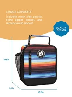 Basic Insulated Lunch Bag For School And Work, Thermal Reusable Office Lunch Box For Kids, Boys, Girls, Men, Women (Summer Sunset Stripes) -Peugeot Shop 41pMn607JxL