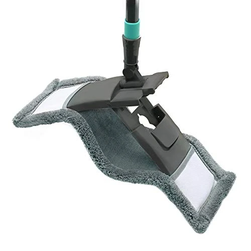 Super-Absorbent Microfibre Extendable Flat Floor Mop, Grey/Turquoise, 3 Super-Absorbent Microfibre Extendable Flat Floor Mop, Grey/Turquoise, - Image 3