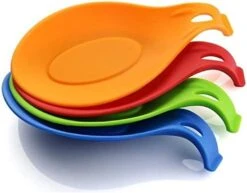 INeibo Silicone Spoon Rest, Pack Of 4-BPA Free Flexible Silicone Kitchen Utensil Rest Ladle Spoon Holder For Stove Top – For Cooking Spatula, Ladle, Brush, Risotto -Peugeot Shop 41pWkLQcKL. AC