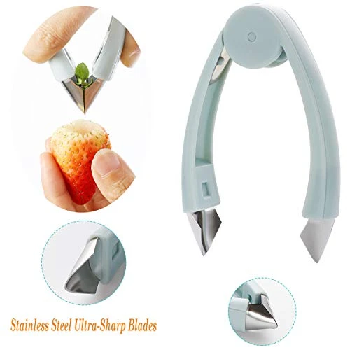 Wberry Huller Stem Remover Tomato Corer Potato Pineapple Carrot Cutter Tool Kitchen Gadget Tweezers Peeler Utensil Clip For Fruit And Vegetable (Blue) 1 Wberry Huller Stem Remover Tomato Corer Potato Pineapple Carrot Cutter Tool Kitchen Gadget Tweezers Peeler Utensil Clip For Fruit And Vegetable (Blue)