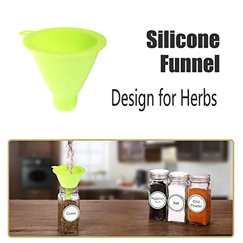 SWOMMOLY Spice Rack Organizer With 32 Empty Square Glass Spice Jars, 386 White Spice Labels With Chalk Marker And Funnel Complete Set, Seasoning Organizer For Countertop, Cabinet Or Wall Mount 4 SWOMMOLY Spice Rack Organizer With 32 Empty Square Glass Spice Jars, 386 White Spice Labels With Chalk Marker And Funnel Complete Set, Seasoning Organizer For Countertop, Cabinet Or Wall Mount - Image 4