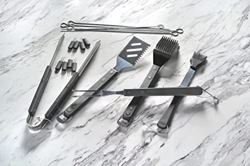 94069Y 20 Piece BBQ Grill Set | The Ultimate Barbeque Grill Tool Set | Rugged Plastic Storage Case | 20 Individual Pieces | Extra Sturdy Stainless Steel Tools, Black/Silver 4 94069Y 20 Piece BBQ Grill Set | The Ultimate Barbeque Grill Tool Set | Rugged Plastic Storage Case | 20 Individual Pieces | Extra Sturdy Stainless Steel Tools, Black/Silver - Image 4