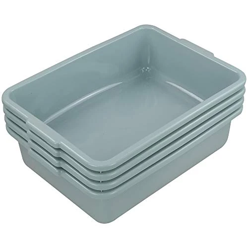 Hespapa 13L Wash Tub Basin, Mint Green Utility Commercial Bus Tub Box, 4 Packs 1 Hespapa 13L Wash Tub Basin, Mint Green Utility Commercial Bus Tub Box, 4 Packs