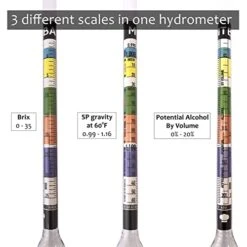 Hydrometer & Testing Jar Kit By MiTBA Test The ABV, Brix & Gravity Of Your Wine, Beer, Mead & Kombucha Accurately! Triple Scale Hydrometer + 250ml Plastic Graduated Cylinder + Cleaning Brush & Cloth -Peugeot Shop 41pkfSuTpQL
