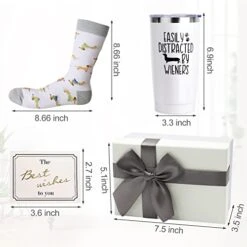 Dachshund Gifts For Women,20 OZ Wine Tumble Gifts For Dog Mom, Unique Gifts Idea Basket Box With Novelty Socks For Veterinarian,Animal Rescue,Dog Lover Funny Gag Gifts For New Puppy Baby Owners -Peugeot Shop 41pn8Udp9ML