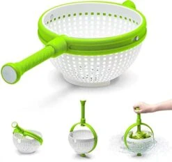 MYBAQ,Salad Dryer,Fruit Spinner Dryer,Salad Spinners,Hand-Operated Vegetable Washer,Salad Spinner Large,28 * 11.5 * 21.5cm,Suitable For Washing Fruit, Vegetables, Some Seafood, Etc.
