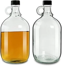 2 Pack 64oz Glass Gallon Jugs With Handle And Black Plastic Lids, Half-Gallon, Glass Water Bottles Ideal For Kombucha, Home Brew, Vanilla Extract, Distilled Water, Beer, Soda, Cider (Clear) -Peugeot Shop 41pqF sDaYL. AC