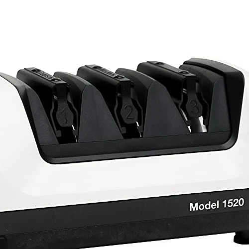 1520 Professional Electric Knife Sharpener For 20- And 15-Degree Straight-Edge And Serrated Knives, 3 Stage, White 3 1520 Professional Electric Knife Sharpener For 20- And 15-Degree Straight-Edge And Serrated Knives, 3 Stage, White - Image 3