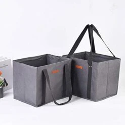 Oxford Cloth Portable Storage Basket Custom Household Goods Finishing Storage Basket Foldable Non-Woven Tote Bag