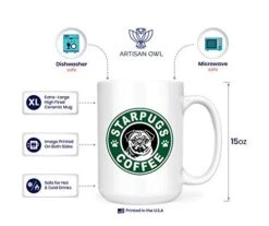 Starpugs Coffee Mug For Pug Dog Lovers - 15oz Deluxe Double-Sided Coffee Tea Mug -Peugeot Shop 41qBaFT3jvL