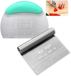 Bench Scraper Dough Pastry Pizza Cutter Dough Scraper Tool Kitchen Food Scraper Stainless Steel With Handle For Butter Cookie Dough Vegetable -Peugeot Shop 41qDYLBlGiL. AC