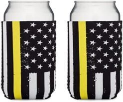 Thin Red Line Collapsible Beer Can And Bottle Beverage Cooler Sleeves - 2 Pack - Standard Size 12 Oz - 3mm Thick Insulated Neoprene - Fireman Firefighter -Peugeot Shop 41qGQXc4wfL. AC