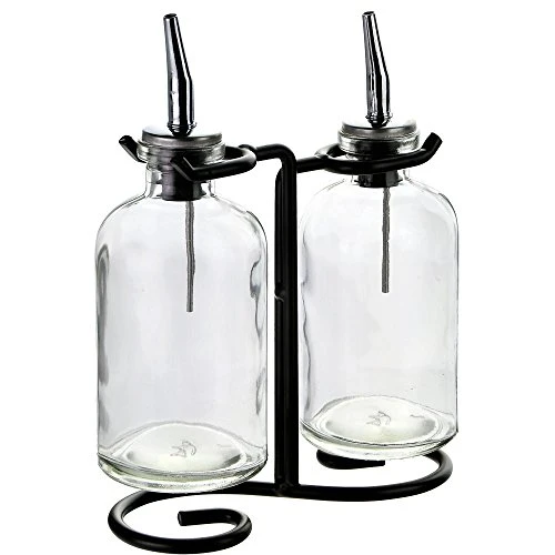 Apothecary Double Oil & Vinegar Glass Cruet Set W/ Stand, 8 Oz * 2, Clear, 1 Piece 1 Apothecary Double Oil & Vinegar Glass Cruet Set W/ Stand, 8 Oz * 2, Clear, 1 Piece