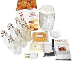 Bucha Brewers Deluxe Kombucha Starter Kit With Kombucha SCOBY & Starter Tea, Full Kombucha Kit With Bottles Swing Top Glass Bottles Kombucha Brewing Kit + 6 Bottles To Flavor Kombucha (Amber Bottles) -Peugeot Shop 41qQZFMJ94S. AC
