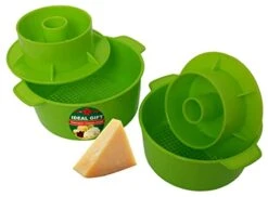 2 Pcs Cheesemaking Kit Đ¡heese Mold Press Strainer Cheese With Follower Piston 40 Oz (1,2 Liters) Tofu Press Mold Cheese Making Kit Machine Color Green