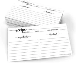Recipe Cards (Set Of 50) 4" X 6" - White - From The Kitchen Of - Large Double-Sided Premium For Weddings, Bridal Shower, Baby - Made In USA - Minimalist -Peugeot Shop 41qrAQMMFTL. AC