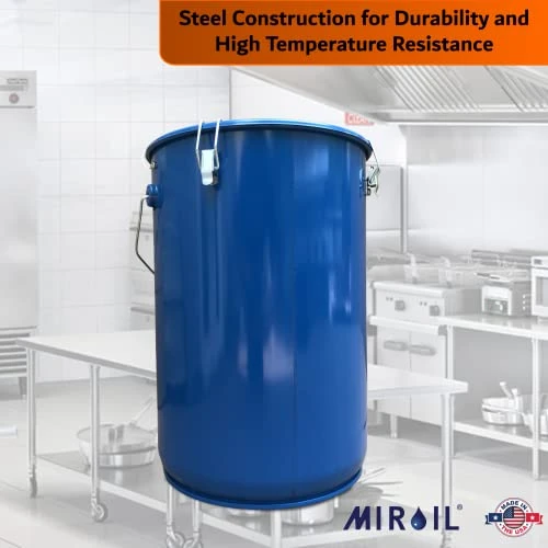 30L 6 Gallon Oil Disposal Caddy With Lid Lock | Safe Storage & Transport Of Up To 6 Gal Of Polishing / Frying Oil | Utility Pail With Heat Shield Fitted Handle | Food Compatible Interior Coating 3 30L 6 Gallon Oil Disposal Caddy With Lid Lock | Safe Storage & Transport Of Up To 6 Gal Of Polishing / Frying Oil | Utility Pail With Heat Shield Fitted Handle | Food Compatible Interior Coating - Image 3