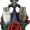 Of Wonders Catrina Figurine Day Of The Dead Decorative Spice Holder With Salt And Pepper Shakers Set | Dia De Los Muertos Decorations | Sugar Skulls Decor - 6"