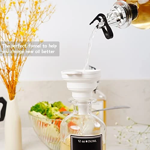Olive Oil Dispenser Bottle For Kitchen, Glass Coffee Syrup Dispenser, Oil And Vinegar Dispenser Set For Cooking, Mouthwash Container, Oil Funnel And DIY Labels(Silver-2) 3 Olive Oil Dispenser Bottle For Kitchen, Glass Coffee Syrup Dispenser, Oil And Vinegar Dispenser Set For Cooking, Mouthwash Container, Oil Funnel And DIY Labels(Silver-2) - Image 3
