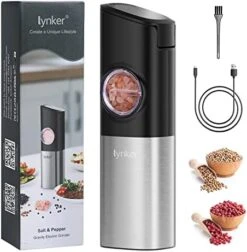 Gravity Electric Salt Or Pepper Grinder, Lynker Stainless Steel Automatic Salt Or Pepper Mill Grinder With Adjustable Coarseness, USB Charging Cable, Led Light, Dustproof Cover And One Hand Operation -Peugeot Shop 41rBPS1L QL. AC