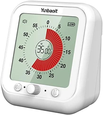 VT09 Digital Visual Timer With 3.5-Inch Colored Screen, 60-Minute Silent Countdown Timer For Kids Or Adults, Visual Time Management Tool For Study, Working, Teaching, Or Cooking(Blue) 6 VT09 Digital Visual Timer With 3.5-Inch Colored Screen, 60-Minute Silent Countdown Timer For Kids Or Adults, Visual Time Management Tool For Study, Working, Teaching, Or Cooking(Blue) - Image 6