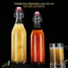 Clear Glass Bottles With Stopper For Home Brewing Beer Kombucha Kefir & Airtight Silicone Seal 32 Oz(4 Set)