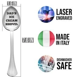 Gifts For Dad, Fathers Day Gift Engraved Spoon Dad's Ice Cream Shovel, Gifts For Men Who Have Everything, Emotional Dad Gifts, Dad Birthday Gift, Made In Italy Stainless Steel Ice Cream Spoon -Peugeot Shop 41rHgdCAozL