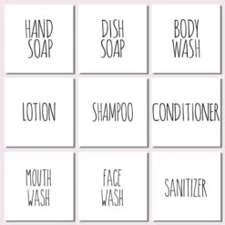 AisoNovo Farmhouse Style Bathroom Waterproof Labels For Containers - Organization Labels For Soap Dispenser Bottles - Farmhouse Style Decal Labels | Pack Of 12 Labels (6 Black & 6 White) -Peugeot Shop 41rHuS3dZQL. AC