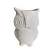 Multi-Purpose Ceramic Owl, Functions As Cooking Utensil Holder, Kitchen Storage Crock, Accent Décor, Organizer, Vase And More (Ceramic White)