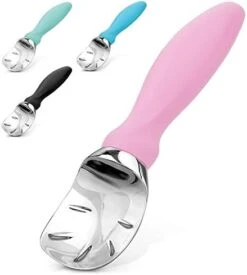 Ice Cream Scoop With Soft Easy Grip Handle - Ice Cream Scooper With Built-in Lid Opener - Heavy Duty Icecream Scoop With Non-Slip Handle For Soft & Hard Ice Cream (Black) -Peugeot Shop 41rJ0RZsQrL. AC