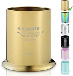 Rainbow Utensil Holder, Berglander Stainless Steel Titanium Colorful Plating Kitchen Utensil Holders For Countertop, Utensil Caddy, Utensil Crock Kitchen Utensil Organizer (Rainbow) -Peugeot Shop 41rLHabdn6S. AC