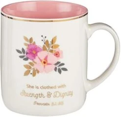 When She Speaks Proverbs 31 Woman Bible Verse Ceramic Coffee/Tea Mug | Pink/Red W/Gold Metallic Floral Christian Coffee Mug For Women, 14 Oz -Peugeot Shop 41rMXEqLEDL. AC