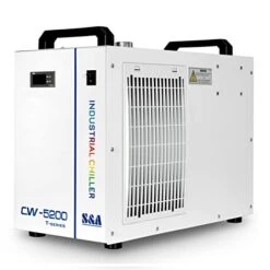 7L Industrial Water Chiller CW-5200DH 0.9HP 3.43gpm Water Cooling System For 60W 70W 80W 90W 100W 120W 130W 150W CO2 Laser Engraving & Cutting Machines, Cools 5699 BTU/Hour