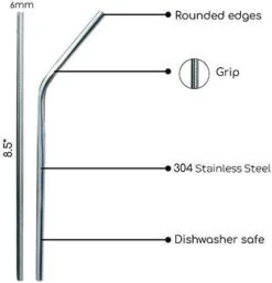 Wholesale 25 Piece Set Stainless Steel Straws Ultra Long 10.5 Inch Drinking Metal Straws Reusable Drinking Straws For 20 30 OZ (10 Straight | 10 Bent | 5 Brushes) -Peugeot Shop 41rQxexfQ9L