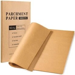 Parchment Paper Sheets, Unbleached Parchment Baking Sheets, Precut Parchment Paper 12 X 16 IN, Non-Stick Parchment Paper For Baking Grilling Air Fryer Steaming Bread Cake Cookie - 50 Count