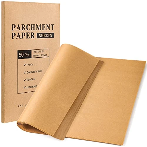 Parchment Paper Sheets, Unbleached Parchment Baking Sheets, Precut Parchment Paper 12 X 16 IN, Non-Stick Parchment Paper For Baking Grilling Air Fryer Steaming Bread Cake Cookie - 50 Count 1 Parchment Paper Sheets, Unbleached Parchment Baking Sheets, Precut Parchment Paper 12 X 16 IN, Non-Stick Parchment Paper For Baking Grilling Air Fryer Steaming Bread Cake Cookie - 50 Count